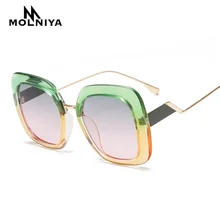 Новые брендовые дизайнерские Квадратные Солнцезащитные очки для женщин, модель года, модные солнцезащитные очки с градиентными точками, винтажные женские солнцезащитные очки большого размера