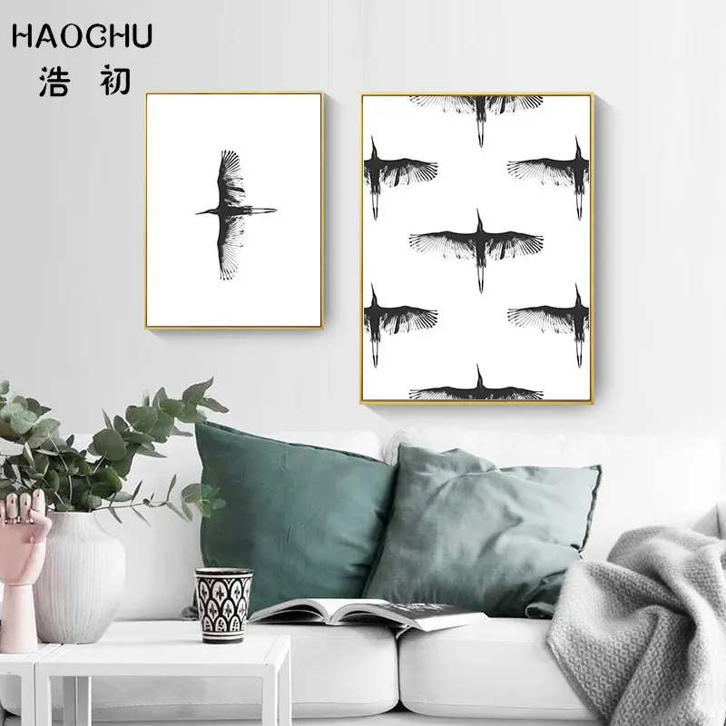 Original Flying Birds IN THE AIR Stretching Wings In Line Decorative Prints Unframed Pictures For Room Home Decoration | Дом и сад