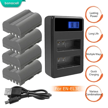 

bonacell EN-EL3e EN EL3e EL3a Li-ion Battery + LCD Dual Charger 2.0Ah for Nikon D300S D300 D100 D200 D700 D70S D80 D90 D50 L10
