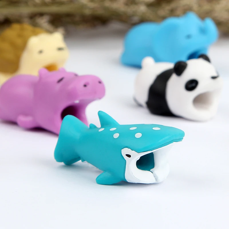 

squishy Cute Animal Cable Bite Protector toys for Iphone cable Winder Phone holder Accessory cable biters dog rabbit cat doll
