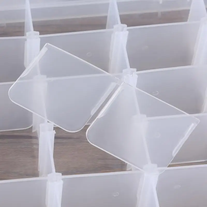 Основные 36 сетки отсек Коробка для хранения практичный регулируемый пластиковый чехол для колец, бусин ювелирные изделия Дисплей Органайзер
