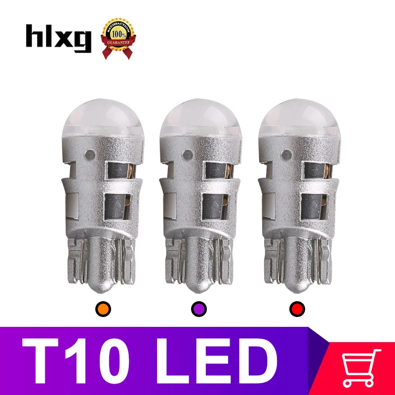 

hlxg 2PCS Signal Light T10 5W5/194 led Turn Signal Reverse Brake Light white LED Bulbs Car Lights yellow blue red T10-039 168