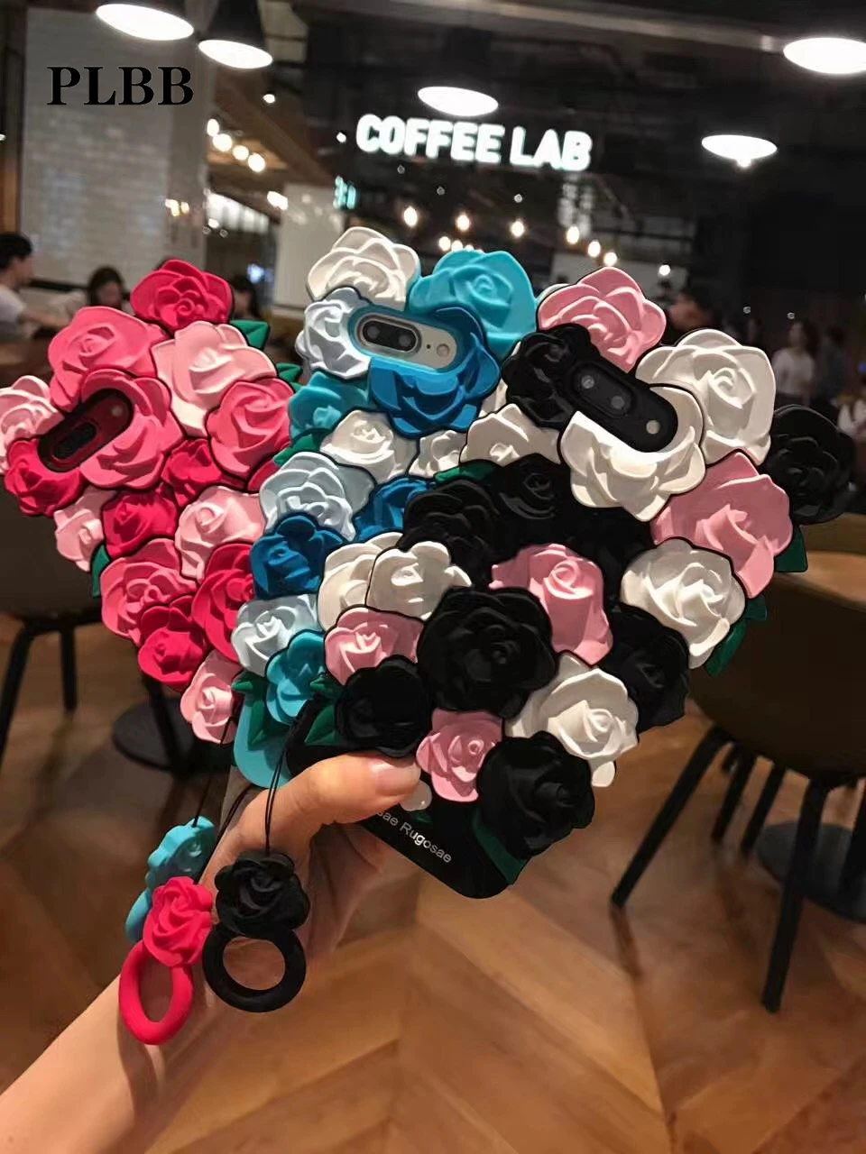 

PLBB Valentine Gift Luxury 3D Rose Flower Romantic Soft Silicone Phone Back case For iPhone 7 Plus 6 6S Plus Coque Fundas Cover