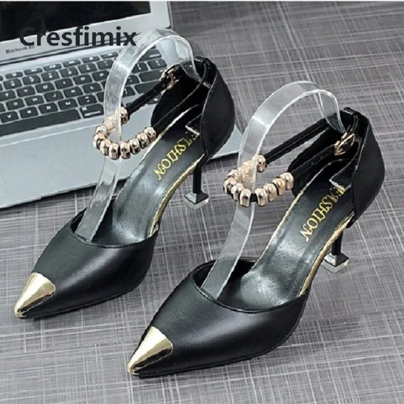 

Cresfimix women fashion high quality pu leather street high heel shoes lady casual spring & summer high heels cute shoes a2715