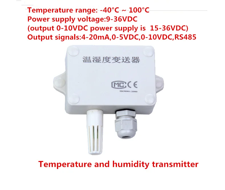 

Настенный датчик температуры и влажности, комнатный гигротермограф с датчиком температуры и влажности, 4-20 мА, RS485