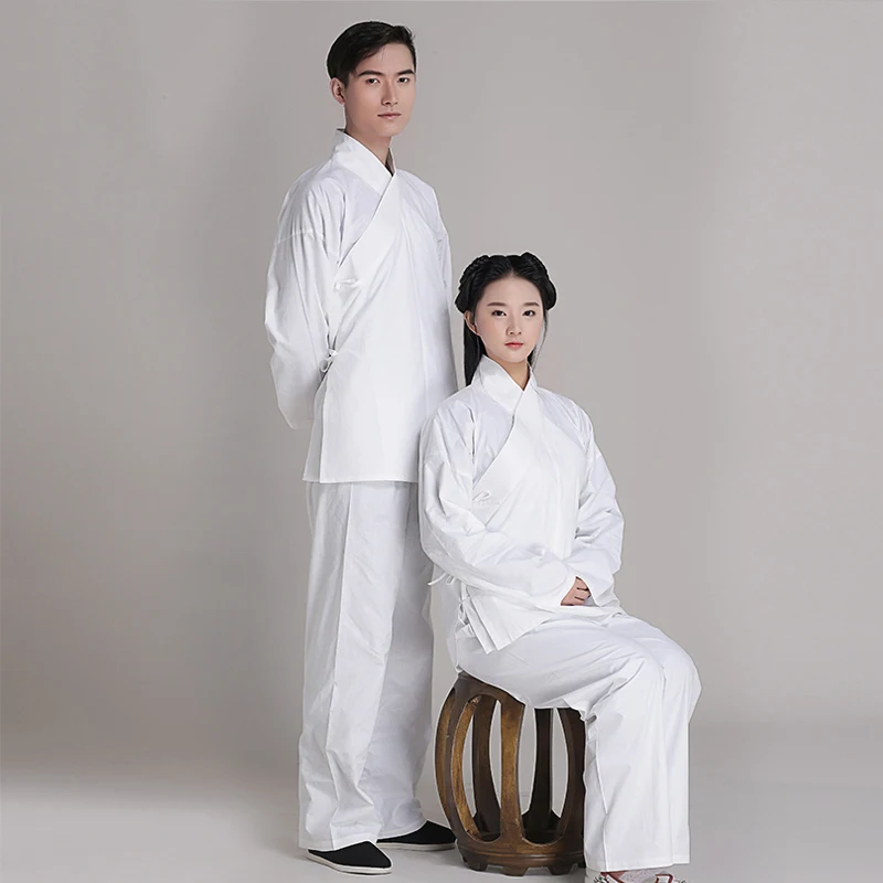 Back to han tang dynasties chinese Ancient pajamas clothing Jacket + Pants original brand cotton Unisex hanfu meditation suits age of empires art of the qin and han dynasties