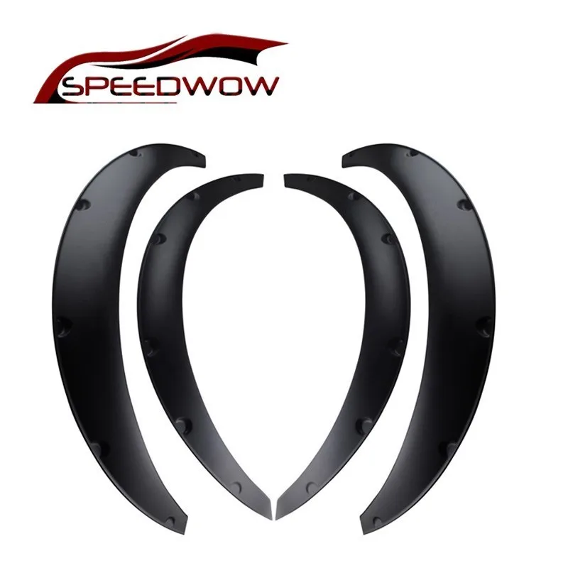 

SPEEDWOW 4Pcs/Set Universal Car Fender Flares Mudguards Sticker Eyebrow Protector Lip Flares Extra Wheel Arches