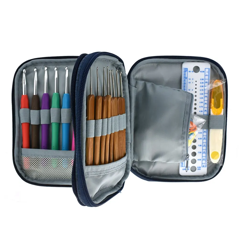 

Aluminum Crochet Hooks Knitting Needles Set With Box Sewing Needles Sweater Weaving Tools Kit Set Sewing Accessories