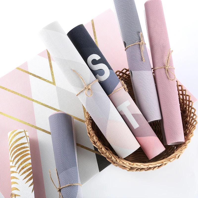 الوردي الذهب المائدة قطع قماش توضع تحت الأغراض المختلفة مصنوعة من الكلوريد متعدد الفينيل سادة طاولة طعام حصيرة الحرارة العزل عدم الانزلاق ا... الوردي الذهب المائدة قطع قماش توضع تحت الأغراض المختلفة مصنوعة من الكلوريد متعدد الفينيل سادة طاولة طعام حصيرة الحرارة العزل عدم الانزلاق ا...