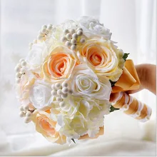Ручная работа, высокое качество, вышитая бисером брошь, шелк, невесты, свадебный букет невесты, Европа, США, слоновая кость, искусственный цветок, принимаем заказ