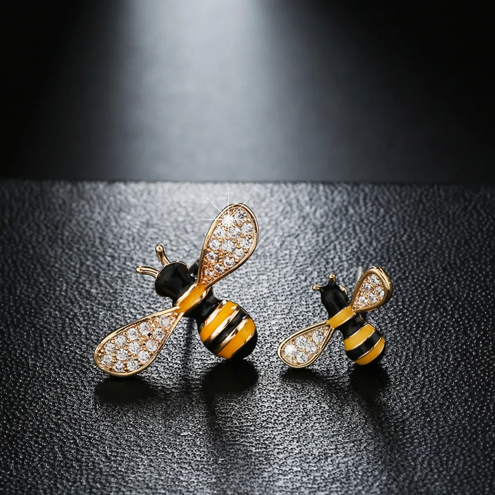 Gold Color 2 Size Bee Pattern Crystal Insect Stud Earrings Women Gold Color 2 Size Bee Pattern Crystal Insect Stud Earrings Women S Usa Europe Australia Best Gifts Whole 000401 In From Jewelry