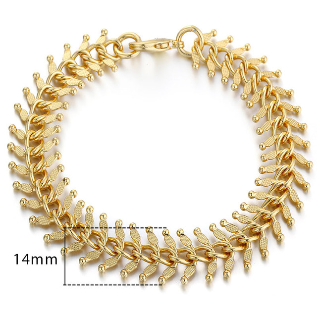Gold Filled Bracelets For Women Men Twisted Curb Snail Rolo Wheat Box Link Chains Bracelet Wholesale 15 styles GBB2A