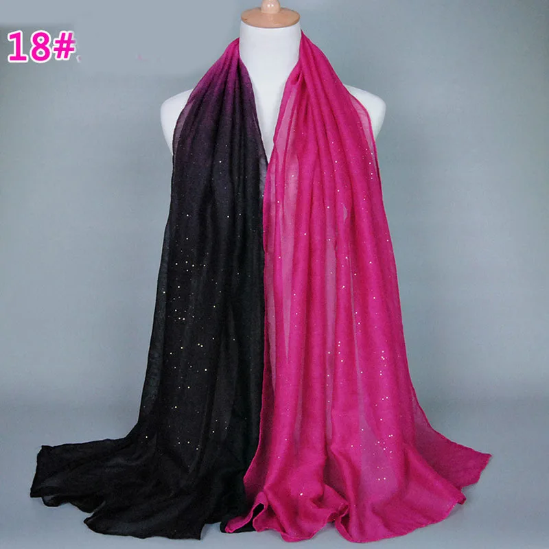 YILIAN роскошный бренд градиент мягкий женский шарф БАЛИЙСКАЯ пряжа Топ качественное оголовье модный хиджаб шарф платок - Цвет: 18