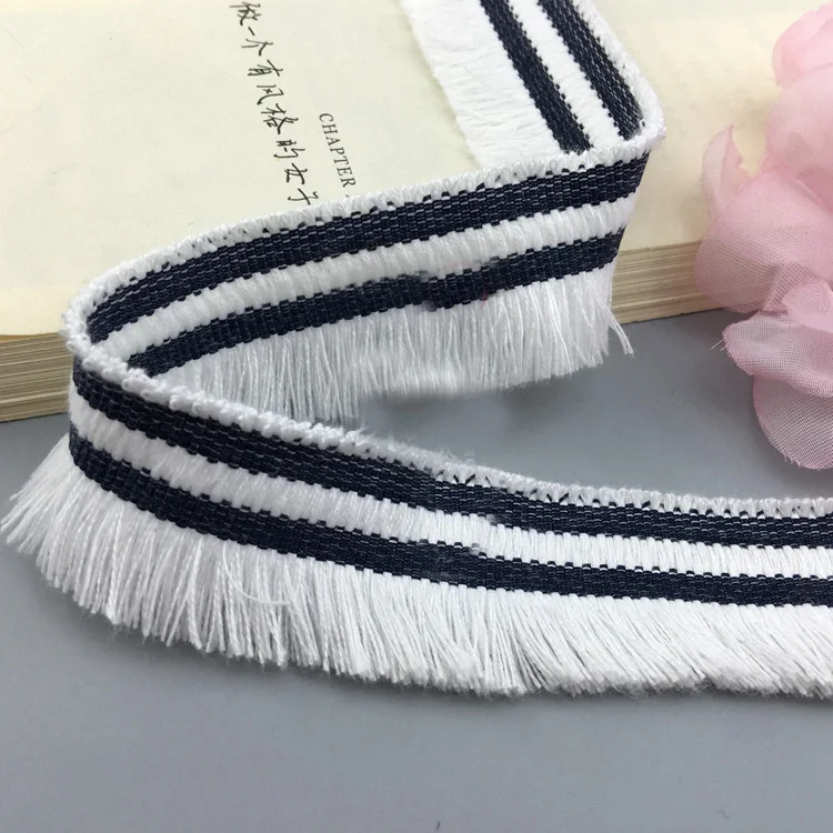 5 yard 3cm 1.18" wide blue white tassel fringes tapes lace trim ribbon