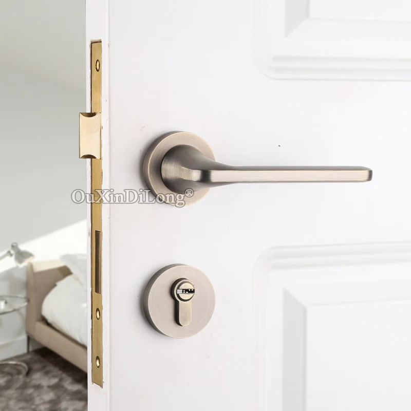  Elegant Luxury European Mute Mortise Door Lock Set Interior Living Room Bedroom Bathroom Silent Doo - 33024808553