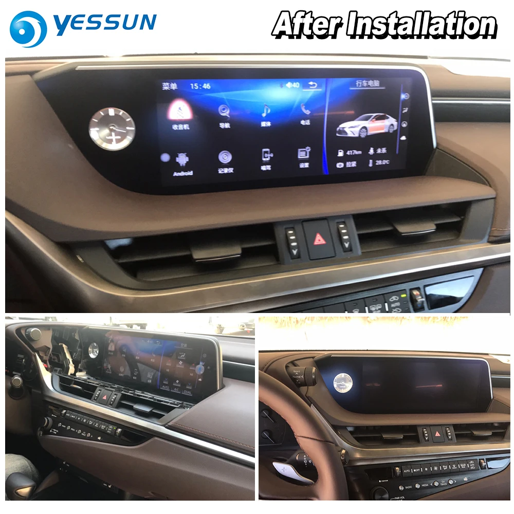 Perfect YESSUN 12.3" For Lexus ES 300h 2018 Car Android Carplay Radio GPS Navi Player maps Navigation Media Stereo Hi-Fi WiFi no DVD 3