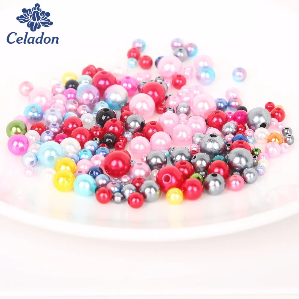 

Wholesale 4-10mm approx 350pcs Random Size Multi-Color Plastic ABS Imitation Pearl Beads for Jewelry DIY Craft Scrapbook Making