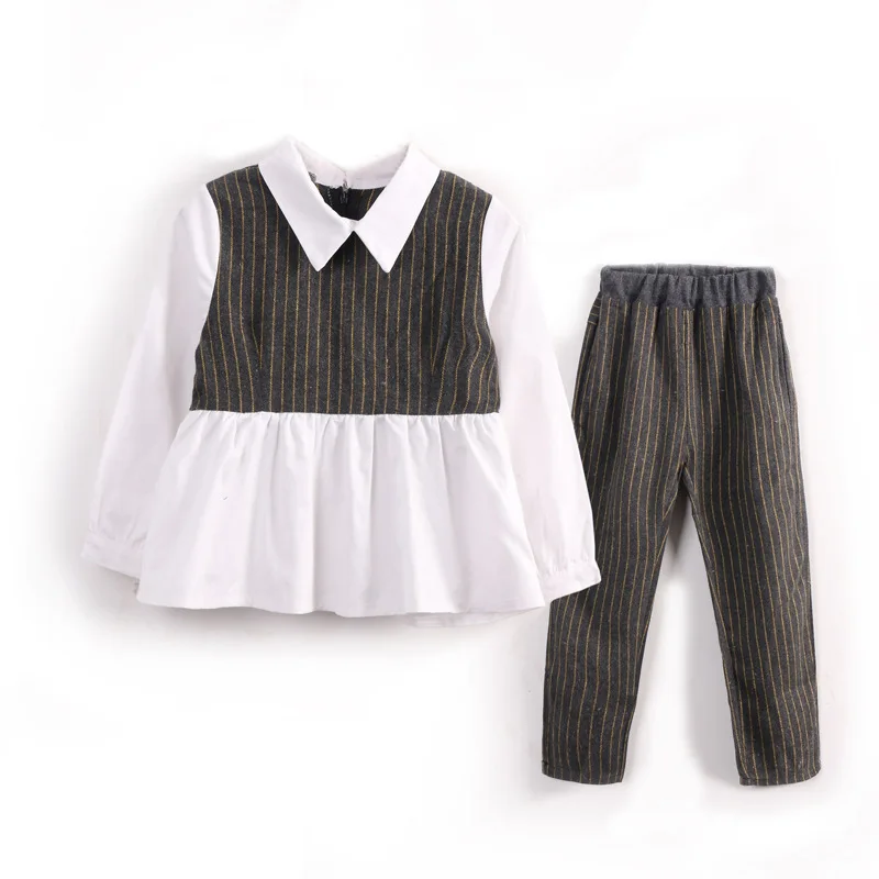 Back to School Children Girls Clothing Sets Autumn Teenage Girls Sport Suit Plaid Suit School Kids Tracksuit For Girls Clothes