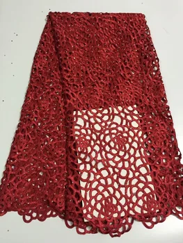 

Best Selling African Lace Fabric Nigerian French Fabric 2019 Water soluble lace African French Tulle Lace Fabric with stones