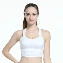 

HANQING Running Girl Sport Bra Cotton Anti-Sweat Simple Sport Underwear Fixed Shoulder Strap Female Sportwear Fitness Yoga Bra