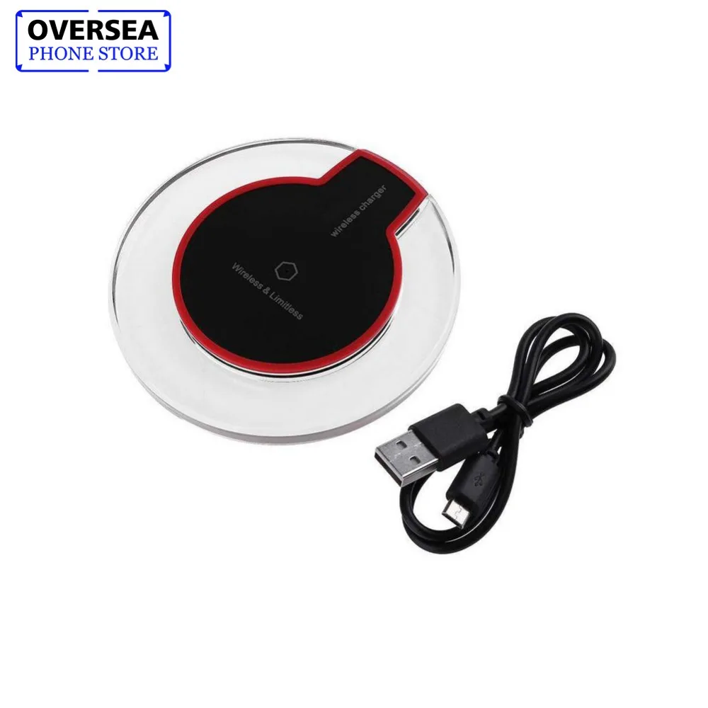 

Ultra-Thin Crystal K9 Wireless Charger For Iphone X Mobile Phone Fast Charge Wireless Charging Base Transmitter Round