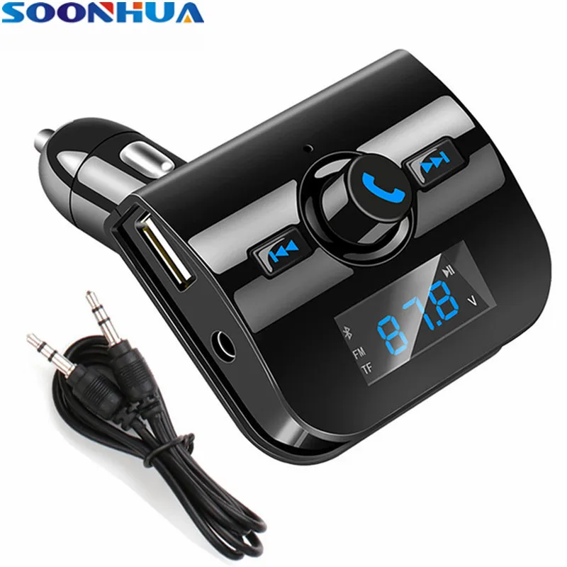 SOONHUA 3.1A USB Car Charger Bluetooth Car Kit FM Transmitter Handfree