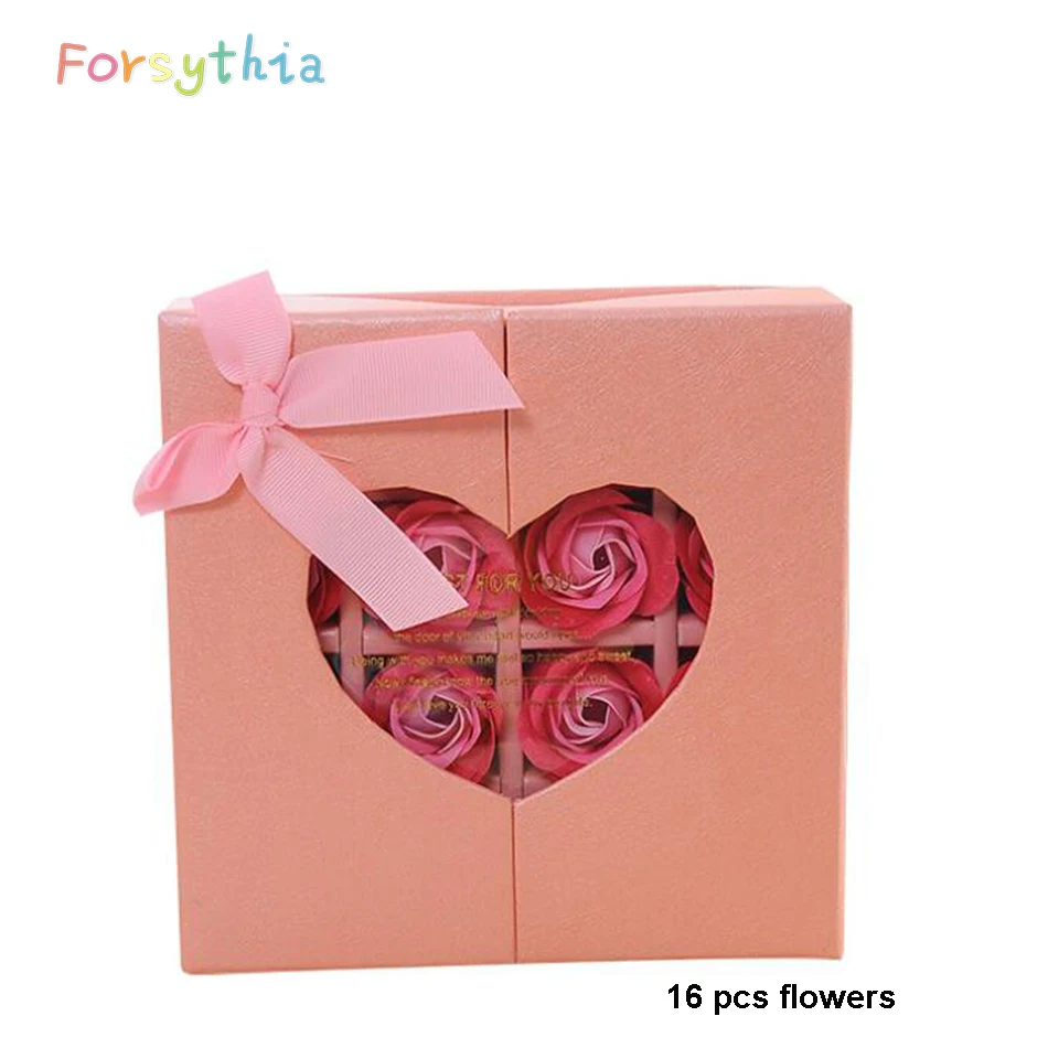 

Gift For Girlfriend 16pcs Rose Soap Flower Gift Box Valentine's Day Gift Party Favors Wedding Birthday Gifts For Wife