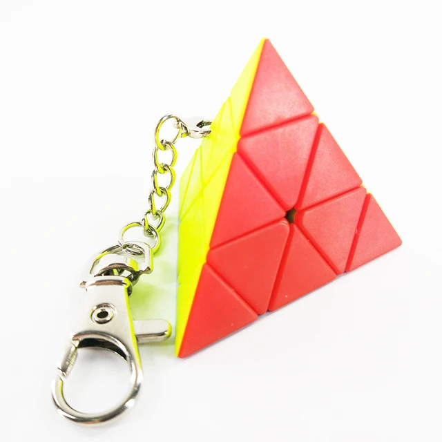 Mini Keychain Magic Cube Puzzle Toy 2x2x2 3x3x3 Trihedral Cylinder Pyramid Cubo Magico Educational For Children Gift 5