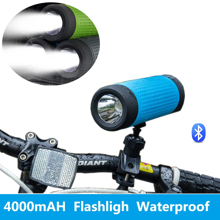 New Cycling Sports 4000mAH 3W Wireless Bluetooth Speaker With LED Flashlight Waterproof Speaker