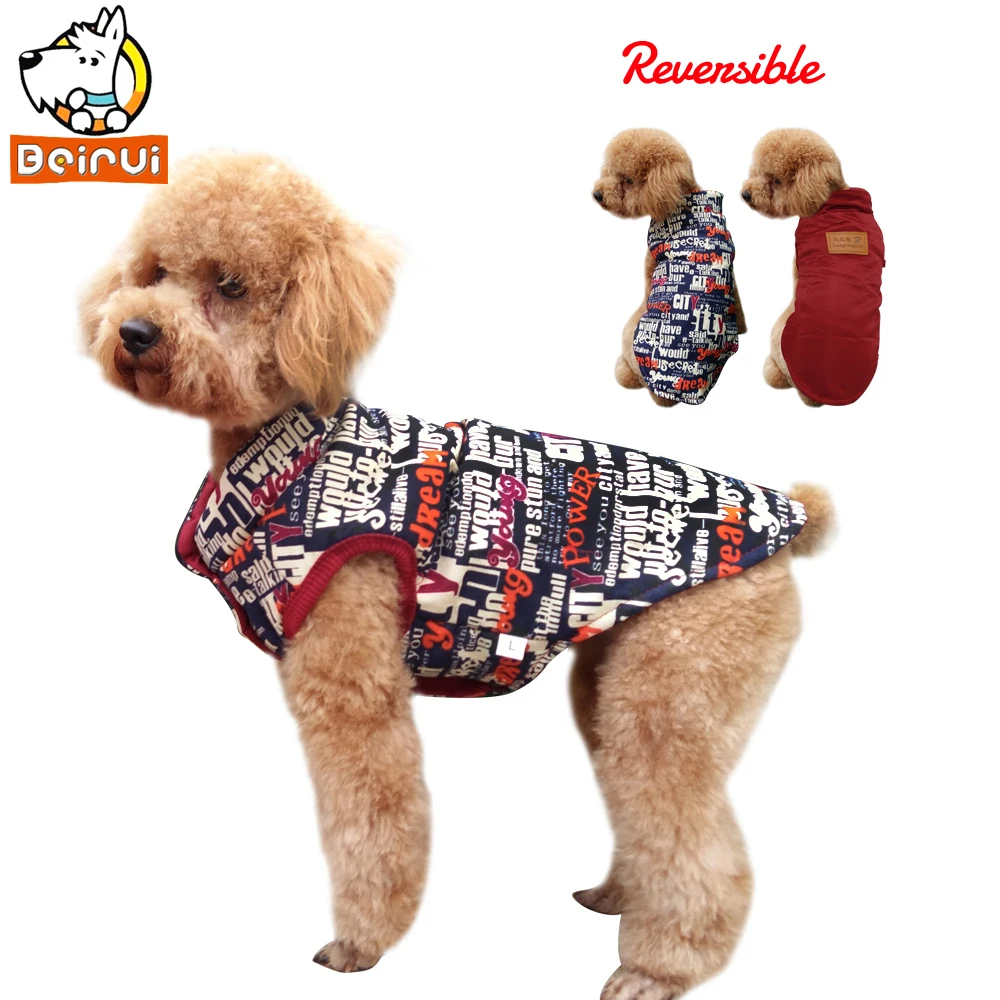 

Winter Dog Vest Jacket Warm Puppy Clothes Street Style Pet Clothing Dogs Coat For Small Medium Dogs Teddy