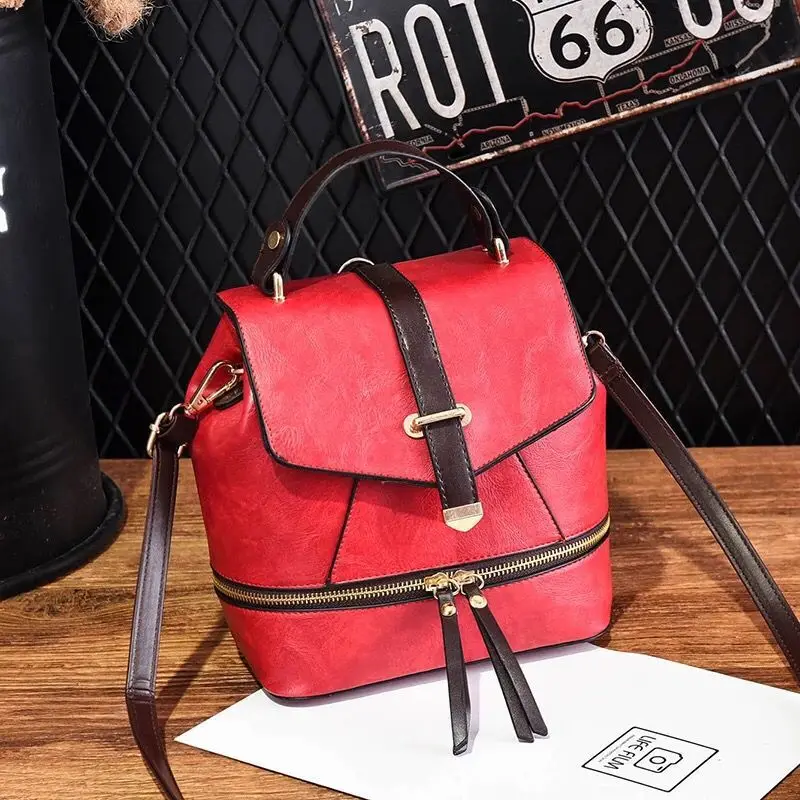 

women leather backpack female school bag high quality fashion ladies bag student multipurpose designers backpack female female