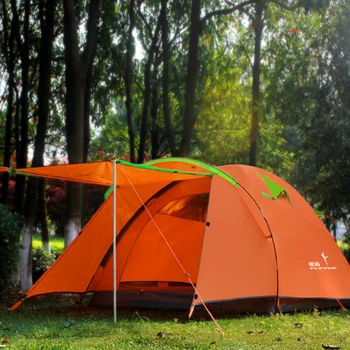 

Ultralight Portable 2 Room Camping Tent Flytop Double Layer 4 Person 4 Season Ulatrlarge Outdoor Hiking Tourism Tente FE45