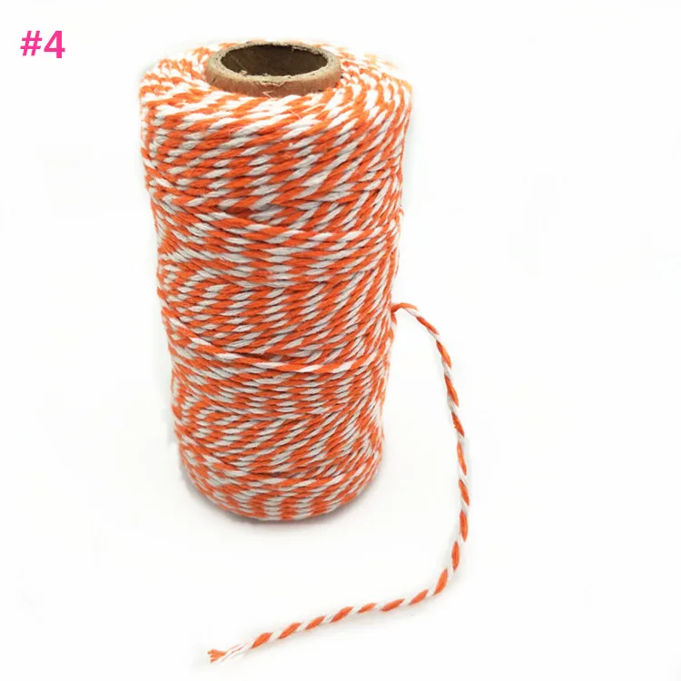1 рулон 100 метров 1,5 мм хлопковый Пекарский шпагат, хлопковые шнуры, веревка, домашний декор, сделай сам, для шитья одежды, ткань, цвета, B558 - Цвет: 4 orange