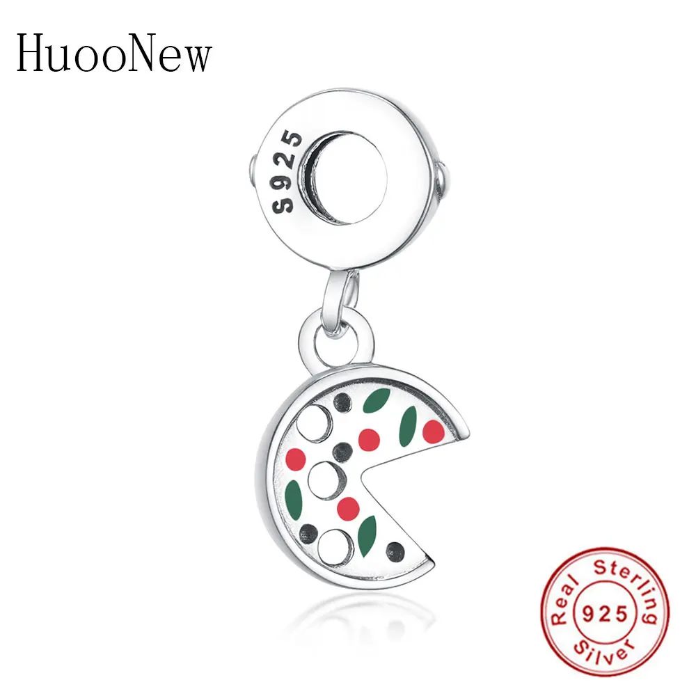 

Red Green Enamel Fast Food Pizza Dangle Pendant Fit Original Pandora Charms Bracelets Pulseiras 925 Sterling Silver Jewelry Gift
