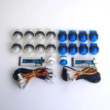DIY Arcade Set Kits 24mm / 30mm LED Push Buttons USB Cable Encoder Board To PC Joystick & Button for Mame & Raspberry Pi 1 2 3