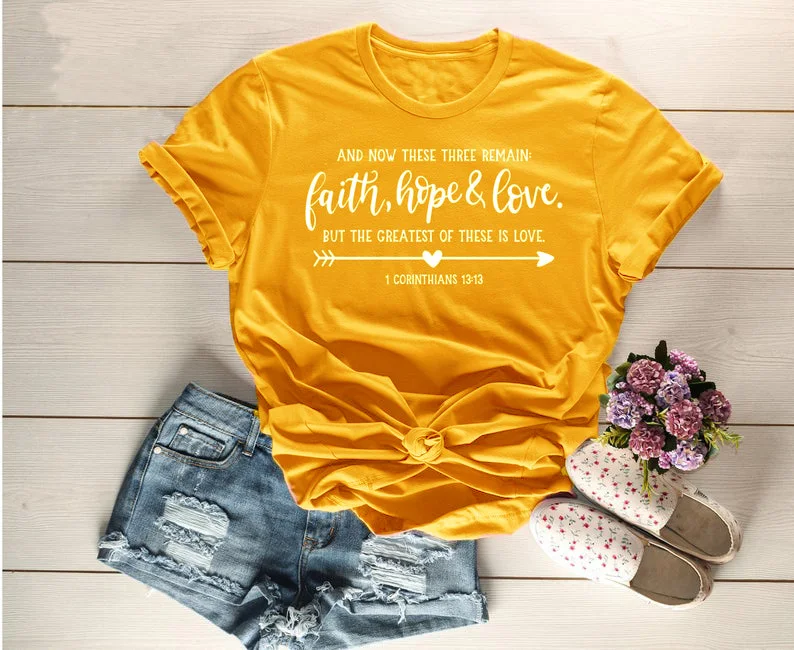 Футболка для христианина с надписью arrow Faith Hope Love футболка со слоганом
