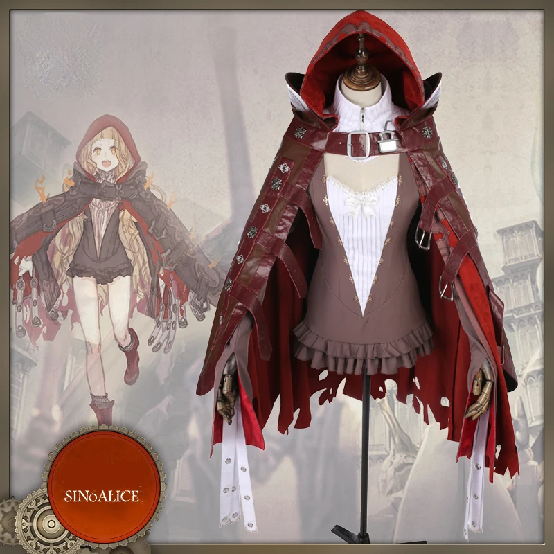 

Liva girl New Anime Cosplay Costume SINoALICE Red Riding Hood Cosplay Costume Women Fancy Halloween Party Dress Full Set