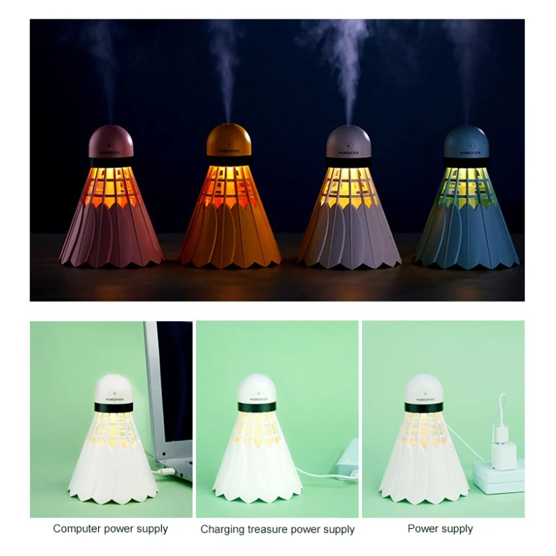 Creative badminton mini humidifier usb Various color humidifiers Suitable for automotive interior decoration