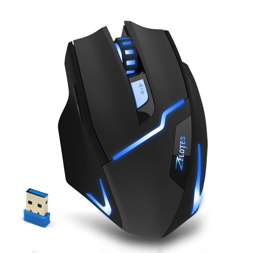 ZELOTES F-16 Wireless Gaming Mouse 2.4GHz Optical 2400 DPI Game Mice (3)