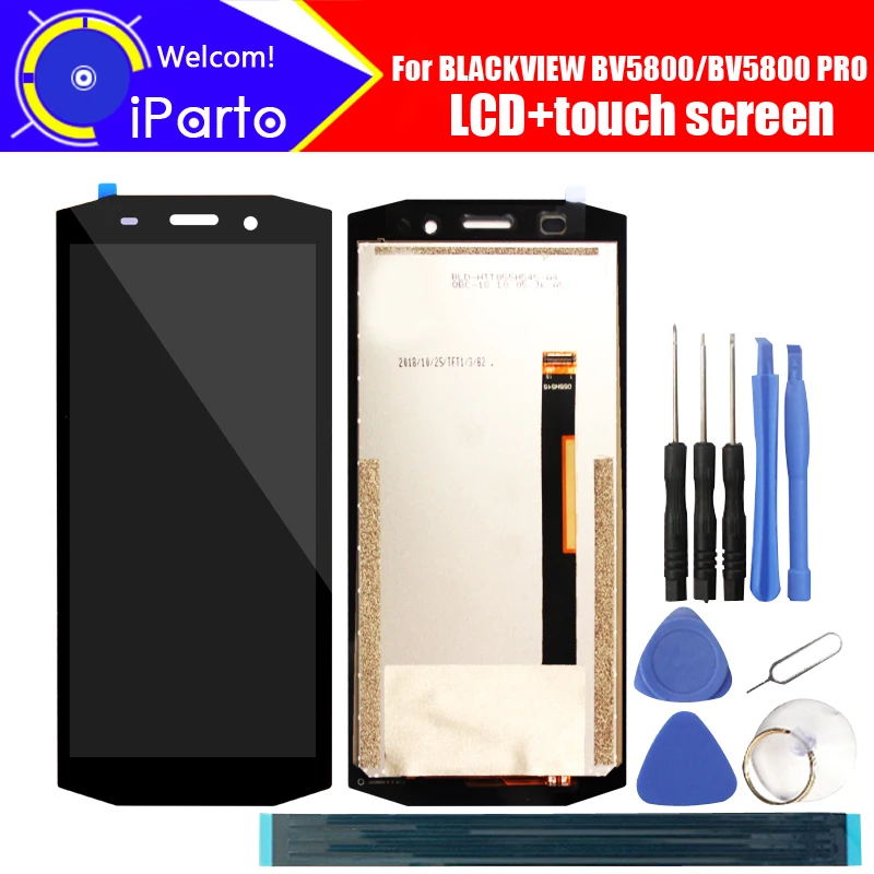 Goede 5.5 inch BLACKVIEW BV5800 Lcd scherm + Touch Screen Digitizer Vergadering 100% Originele LCD + Touch Digitizer voor BLACKVIEW BV5800 PRO