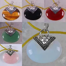 Натуральный тигровый глаз/черный сердолик/Красный сердолик/зеленый авантюрин/Розовый кристалл/опал драгоценный камень кулон ювелирные изделия S621-S626