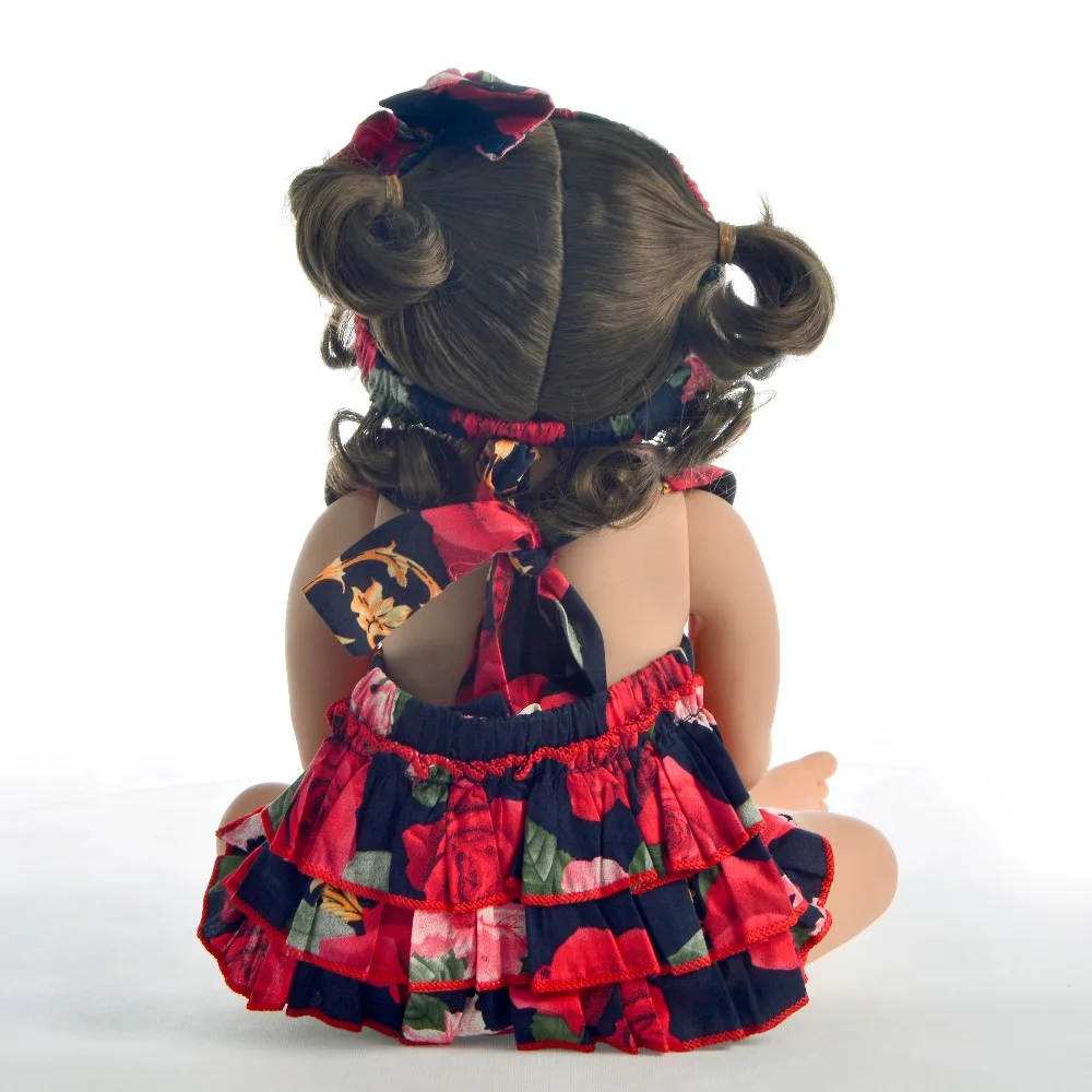 KEIUMI прекрасный Reborn Menina Boneca 55 см всего тела силиконовые 22 &quotReborn Baby Doll с завитками