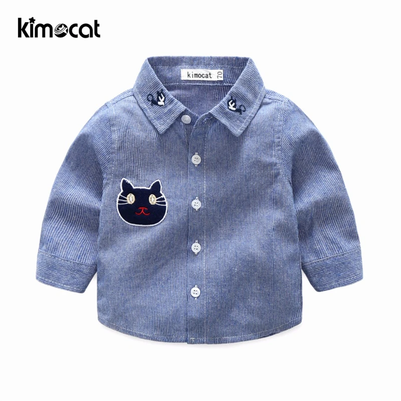 Kimocat одежда для маленьких мальчиков Англия школа счастливый ребенок белая блузка