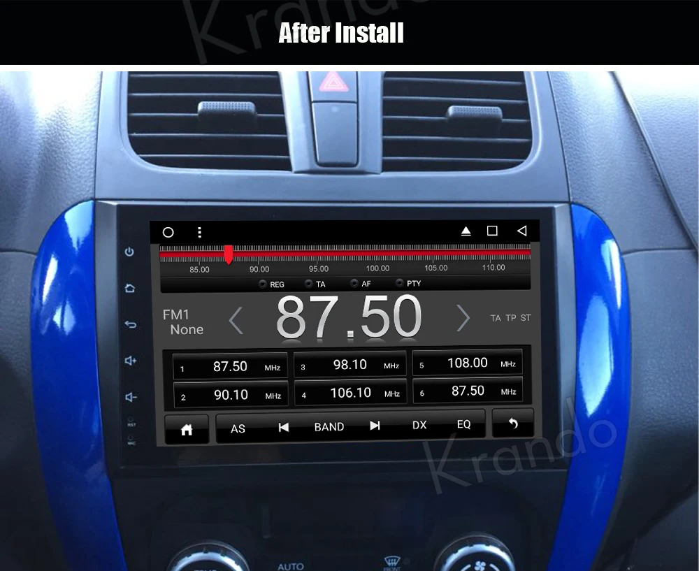 Gps навигатор Krando для suzuki sx4 Fiat Sedici Hatchback 7 1 2006 Android 2012 9 дюймов (без dvd) радио