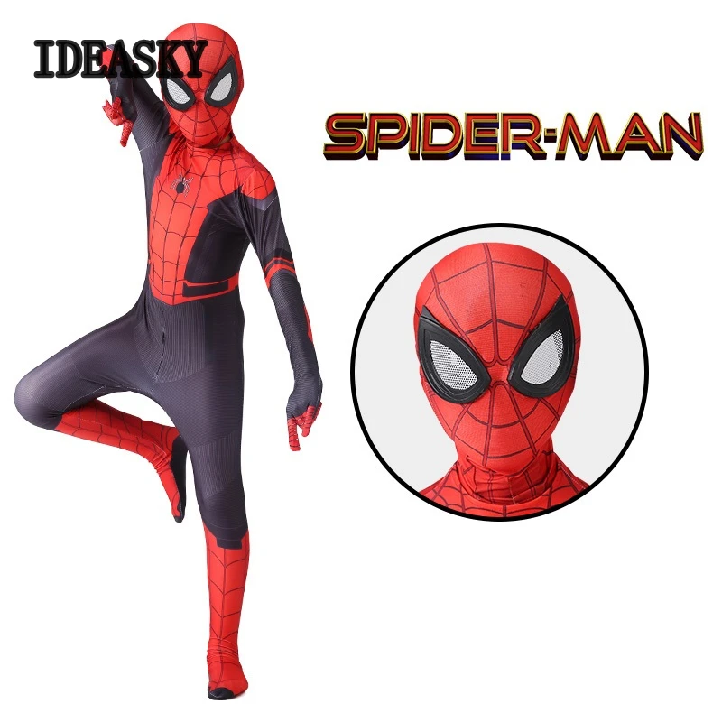 

Kids Spider Man Far From Home Peter Parker Cosplay Costume Zentai Spiderman Superhero Bodysuit Suit Jumpsuits Halloween Costume
