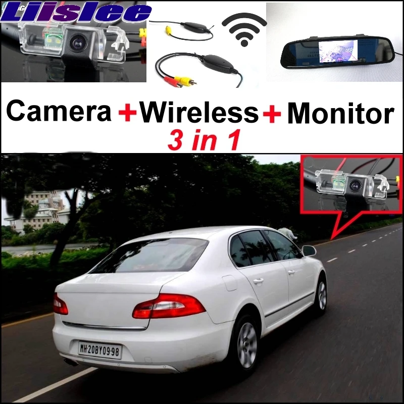 

Liislee Special Rear View Camera + Wireless Receiver + Mirror Monitor Parking System For Skoda Superb B6 Super b 3 T MK2 Rapid
