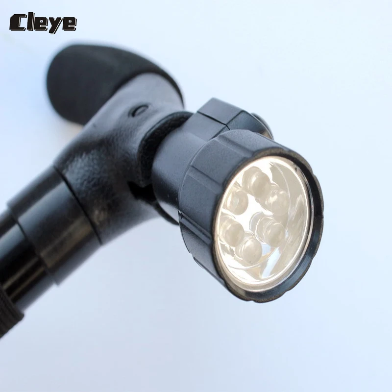 Cleye Professional Old Man Walking Stick Folding LED Lighted Cane Old People Small Four-legged Foldable Crutches for Elderly