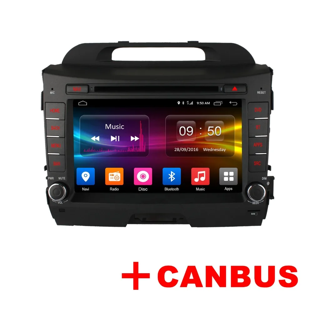 Автомобильный dvd плеер 2 din Android 6 0 Octa 8 Core для KIA sportage R 2011 2015 gps navi wifi 4G GB ram 32 rom|din android|2