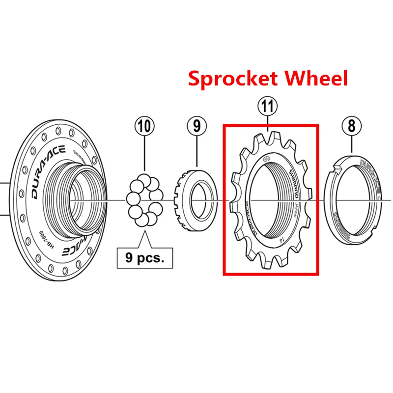 Shimano DURA-ACE трек SS-7600 одноколесная Звездочка фиксированная передача Fixie велосипедная звездочка