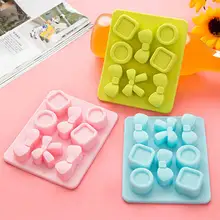 DoreenBeads 1 комплект 12*10 см Силиконовые емкости для мороженого лоток для льда Форма Прекрасный Бант-узел кнопка узор мягкая Нетоксичная коробка Летняя Вечеринка